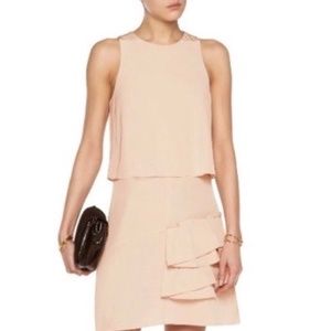 Tibi silk layered nude shift dress